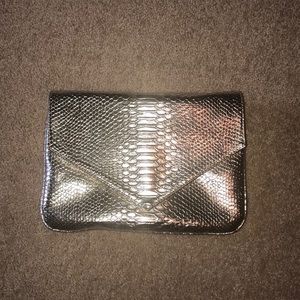 Gold clutch with shoulder strap